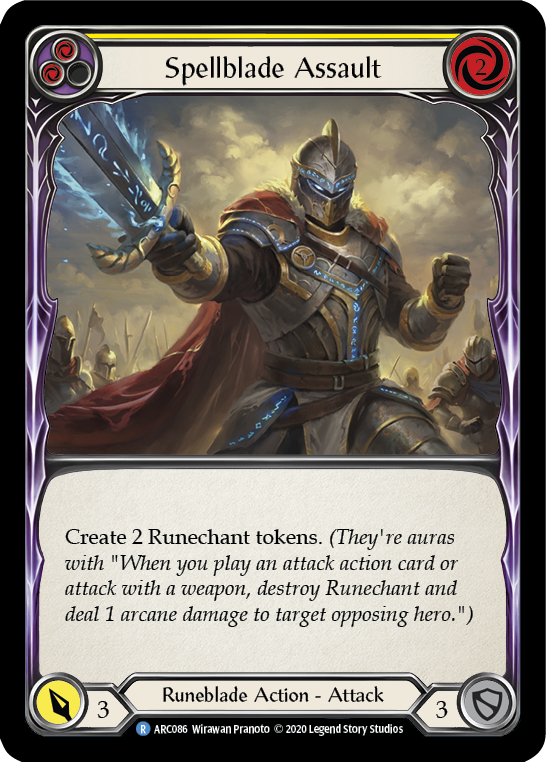 Spellblade Assault (Yellow) [U-ARC086] (Arcane Rising Unlimited) Unlimited Rainbow Foil