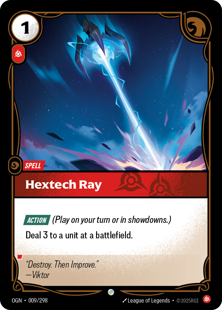 front of card Hextech Ray [Origins]