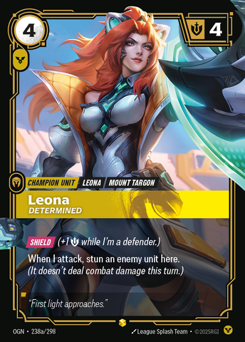 front of card Leona, Determined (Showcase) [Origins] #238a