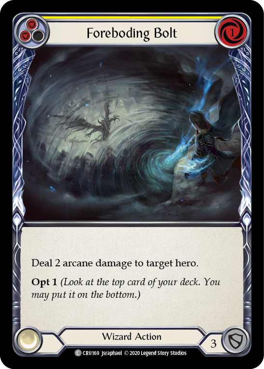 Foreboding Bolt (Yellow) [CRU169] (Crucible of War) 1st Edition Rainbow Foil