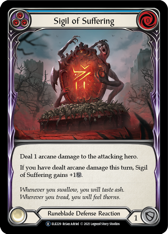 Sigil of Suffering (Blue) [U-ELE229] (Tales of Aria Unlimited) Unlimited Rainbow Foil