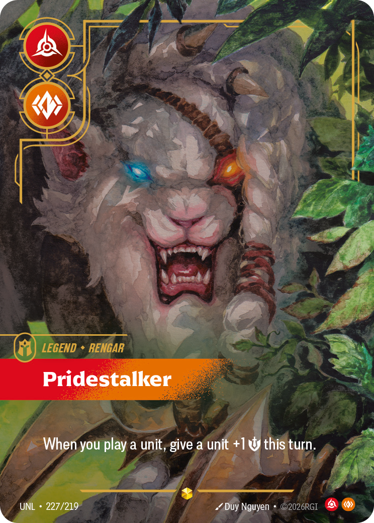 front of card Rengar, Pridestalker (Overnumbered) [Unleashed] 227/219