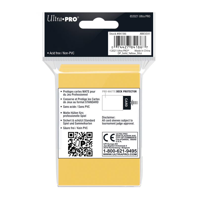 Ultra PRO: Standard 50ct Sleeves - PRO-Matte (Yellow)