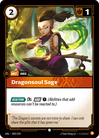 front of card Dragonsoul Sage [Unleashed] 093/219