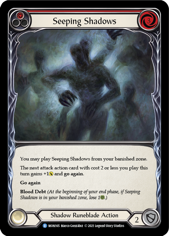 Seeping Shadows (Red) [MON165] (Monarch) 1st Edition Normal