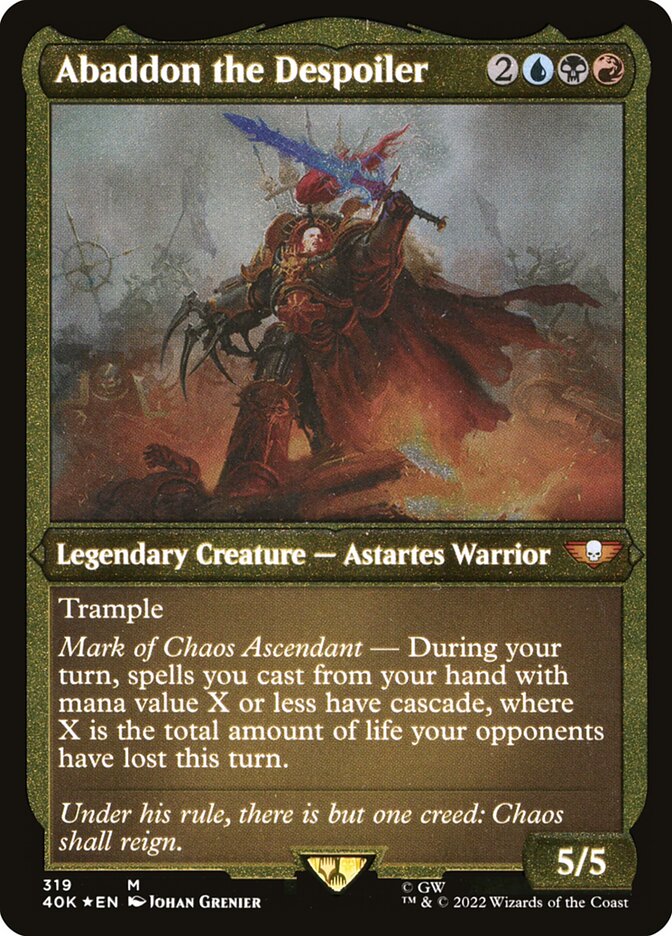 (Thick Stock Display Commander) Abaddon the Despoiler (Etched Foil) [Warhammer 40,000]
