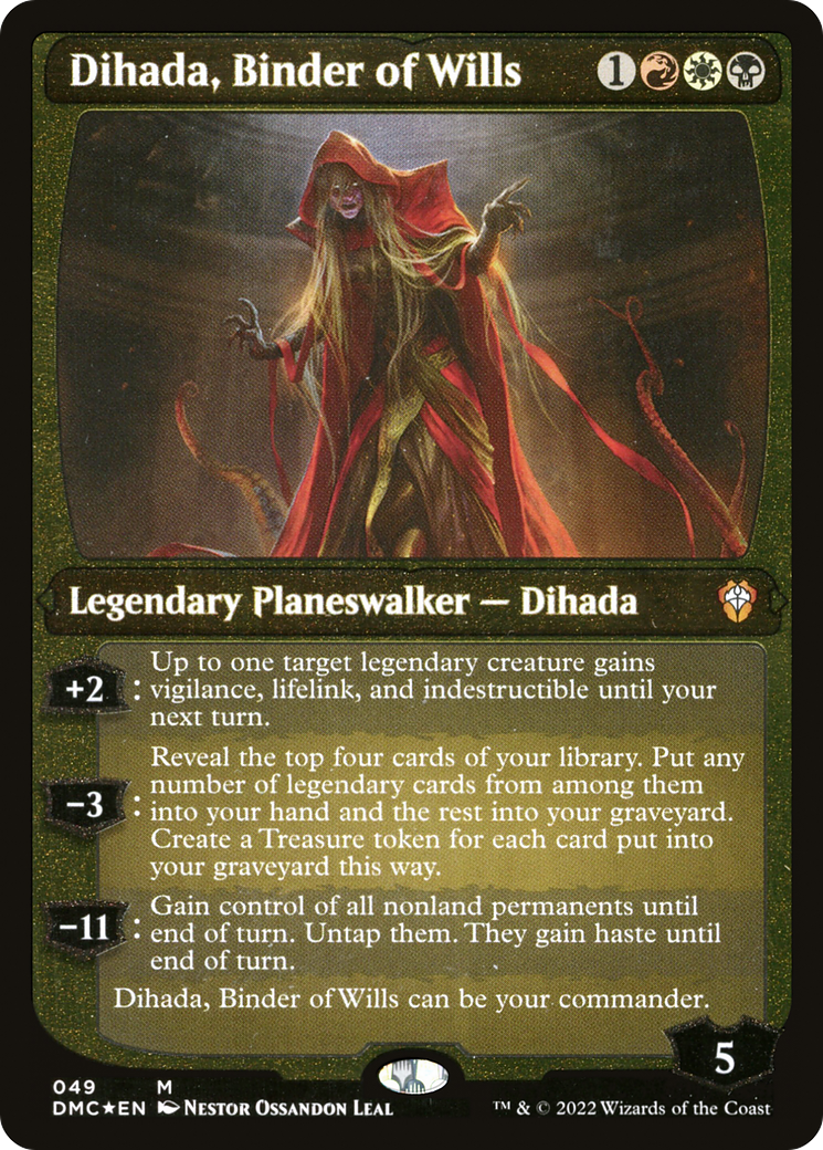 (Thick Stock Display Commander) Dihada, Binder of Wills [Dominaria United Commander]