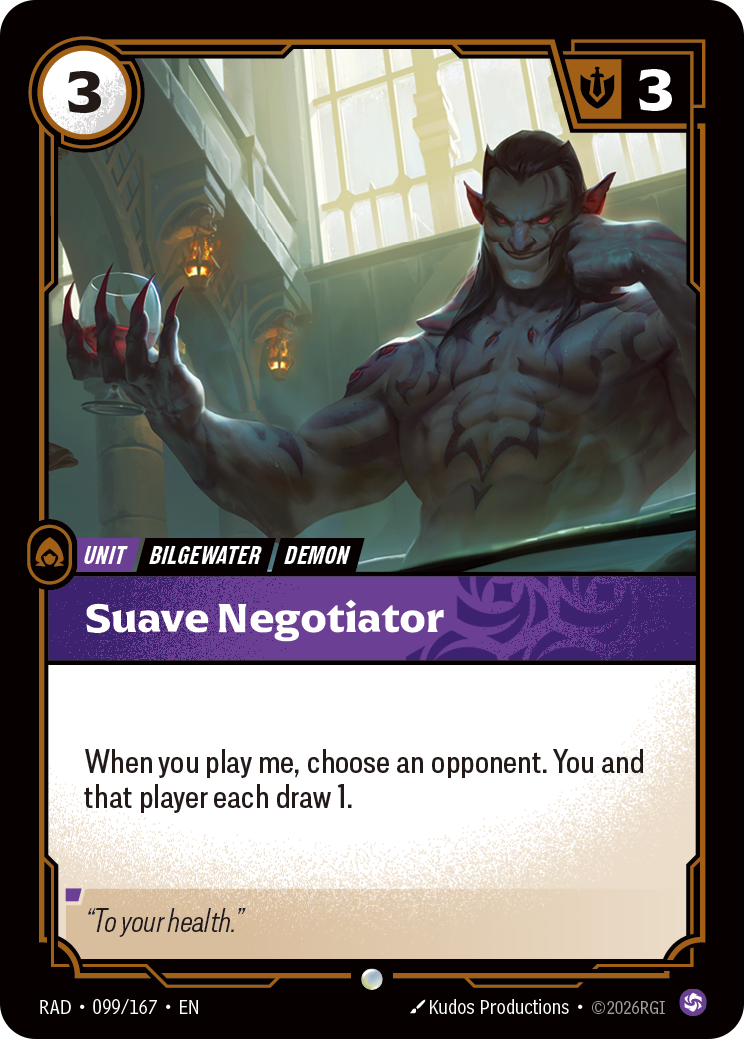 front of card Suave Negotiator [Radiance] 099/167