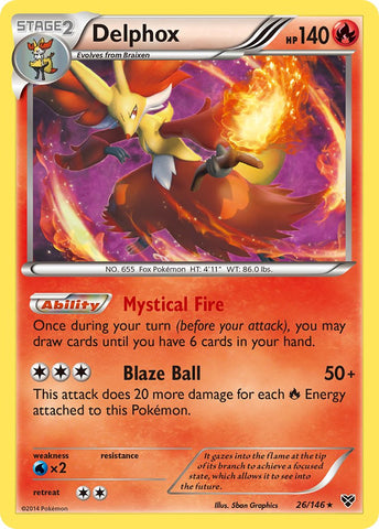 Delphox (26/146) (Cosmos Holo) (Blister Exclusive) (XY: Base Set) [Theme Deck Exclusive]