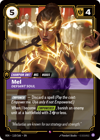 front of card Mel, Defiant Soul [Vendetta] 110/166