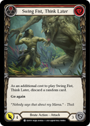 Swing Fist, Think Later (Red) [CRU019] (Crucible of War) 1st Edition Rainbow Foil