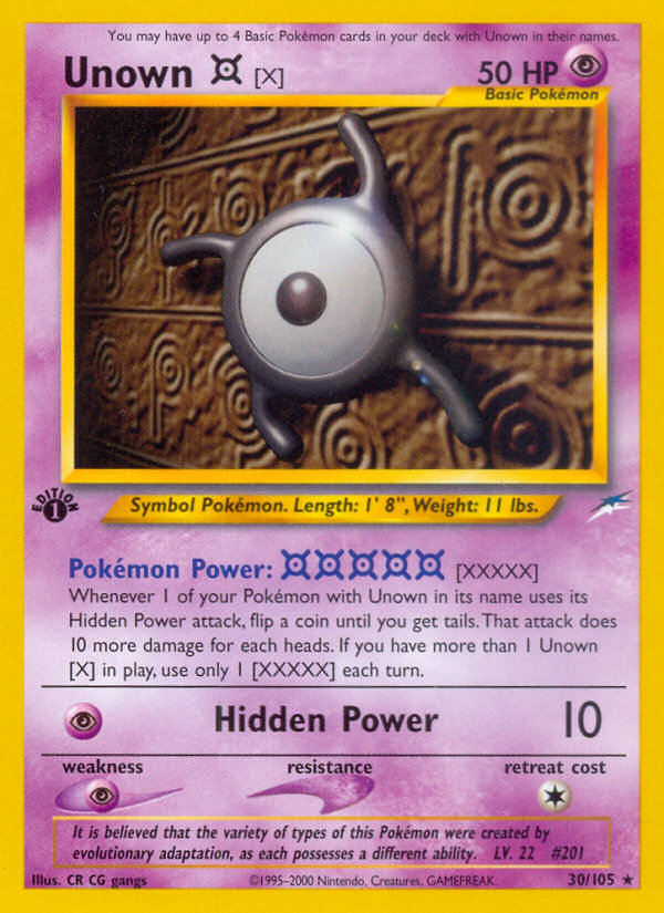 Unown (X) (30/105) [Neo Destiny 1st Edition]