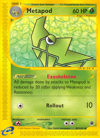 Metapod (87/165) [Expedition: E-Card Base Set]