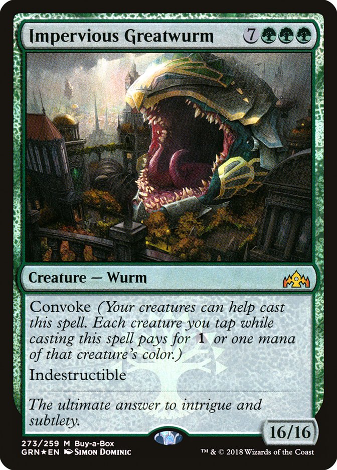 Impervious Greatwurm (Buy-A-Box) [Guilds of Ravnica Promos]