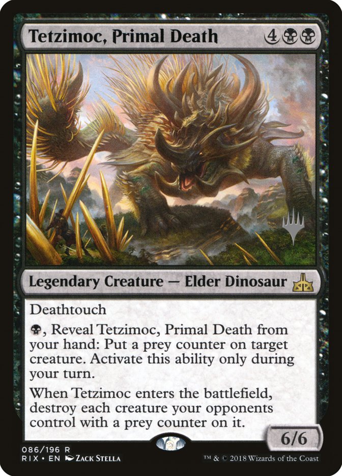Tetzimoc, Primal Death (Promo Pack) [Rivals of Ixalan Promo Pack]