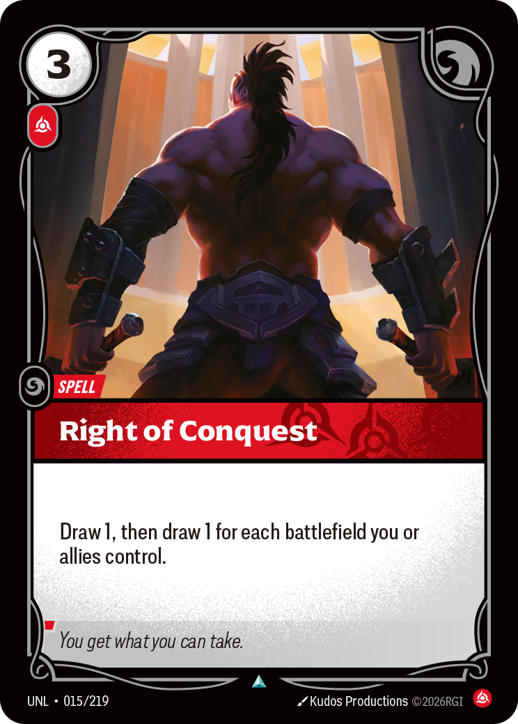 front of card Right of Conquest [Unleashed] 015/219