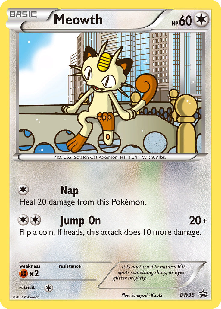 Meowth (BW35) (Cosmos Holo) [Black & White: Black Star Promos] – Fusion  Gaming