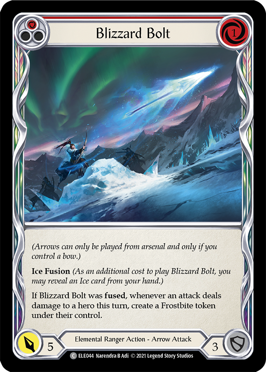 Blizzard Bolt (Red) [ELE044] (Tales of Aria) 1st Edition Rainbow Foil
