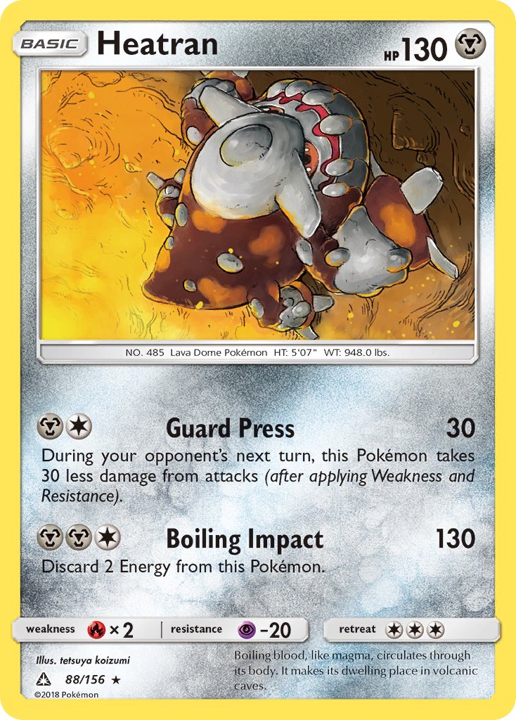 Heatran (88/156) (Prerelease Kit Exclusive) (Sun & Moon: Ultra Prism) [Theme Deck Exclusive]