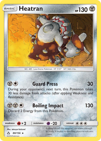 Heatran (88/156) (Prerelease Kit Exclusive) (Sun & Moon: Ultra Prism) [Theme Deck Exclusive]