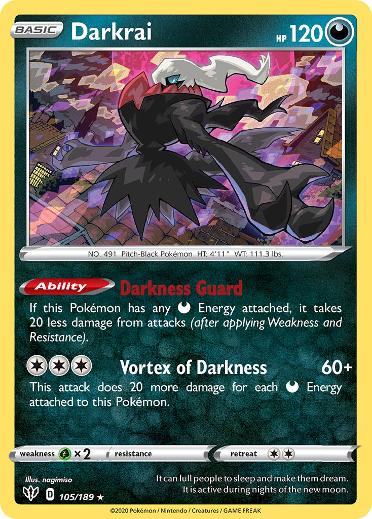 Darkrai (105/189) (Sword & Shield: Darkness Ablaze) [Theme Deck Exclusive]