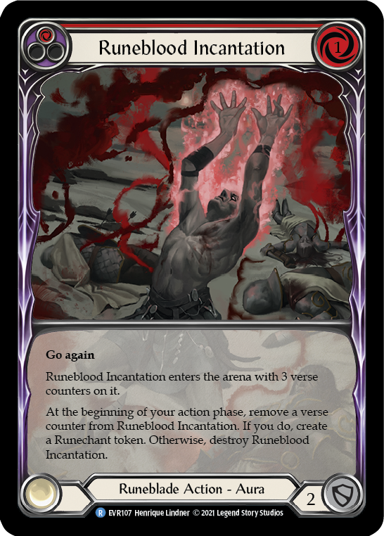 Runeblood Incantation (Red) [EVR107] (Everfest) 1st Edition Extended Art Rainbow Foil