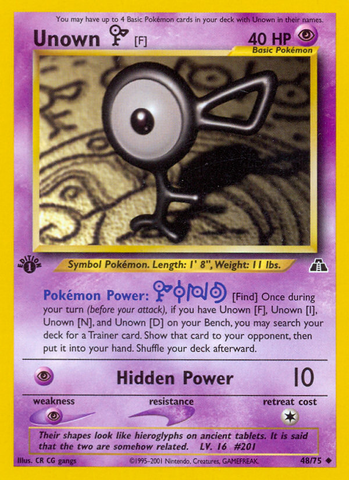 Unown (F) (48/75) [Neo Discovery 1st Edition]