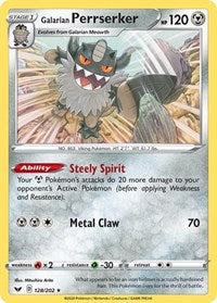 Galarian Perrserker (128/202) (Sword & Shield: Base Set) [Theme Deck Exclusive]