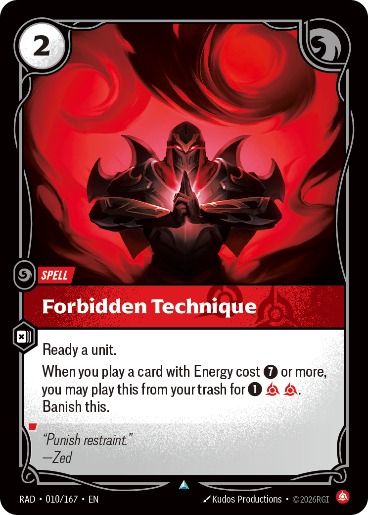 front of card Forbidden Technique [Radiance] 010/167