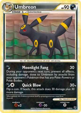 Umbreon (10/90) (Cracked Ice Holo) (HeartGold & SoulSilver: Undaunted) [Theme Deck Exclusive]