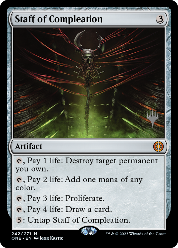 Staff of Compleation (Promo Pack) [Phyrexia: All Will Be One Promo Pack]
