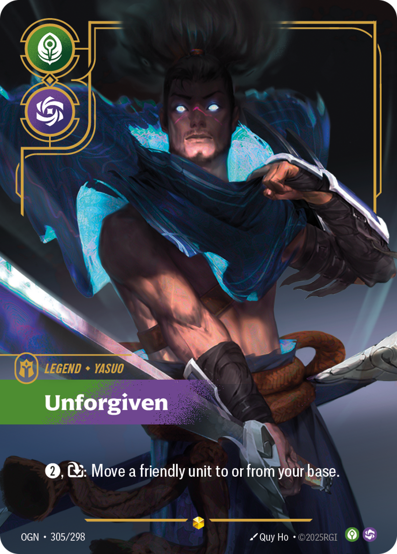front of card Yasuo, Unforgiven (Overnumbered) [Origins]