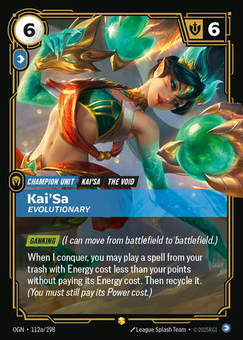 front of card Kai'Sa, Evolutionary (Showcase) [Origins] #112a