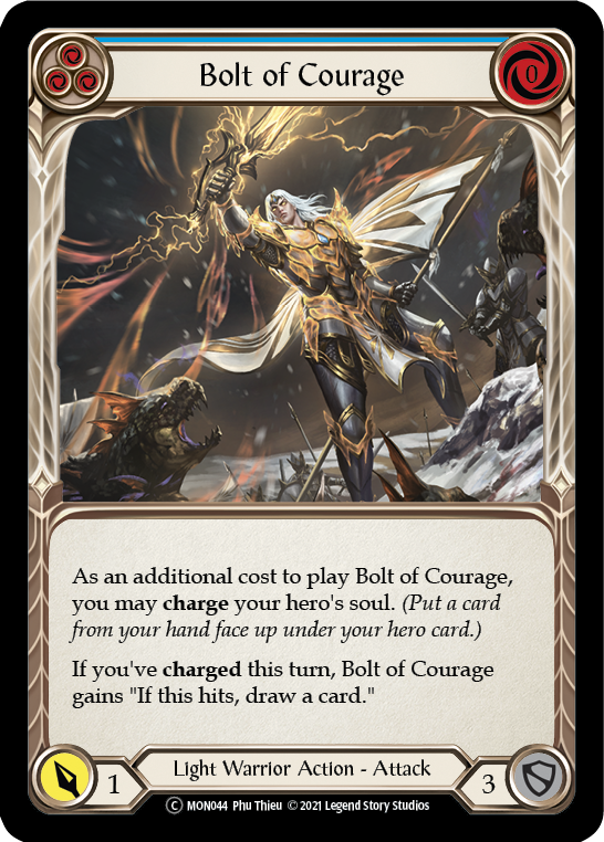 Bolt of Courage (Blue) [U-MON044-RF] (Monarch Unlimited) Unlimited Rainbow Foil