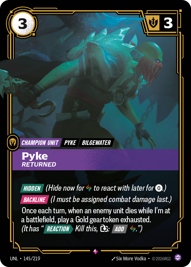 front of card Pyke, Returned [Unleashed] 145/219