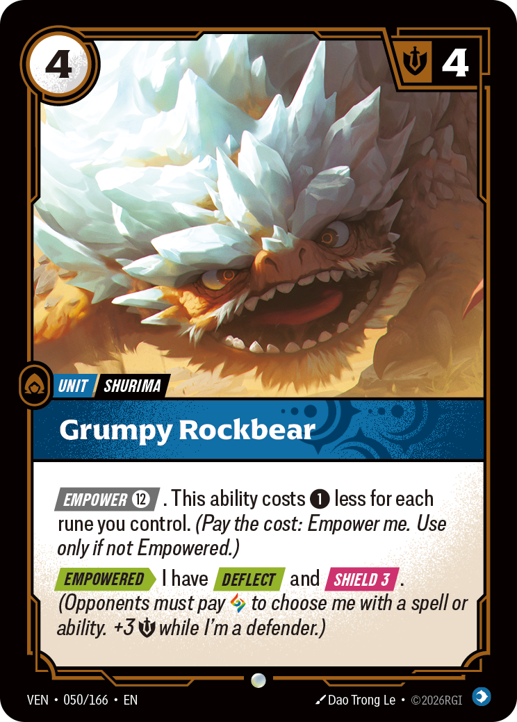 front of card Grumpy Rockbear [Vendetta] 050/166