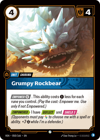 front of card Grumpy Rockbear [Vendetta] 050/166