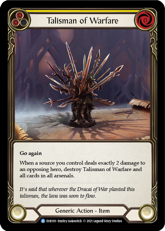 Talisman of Warfare [EVR193] (Everfest) 1st Edition Cold Foil
