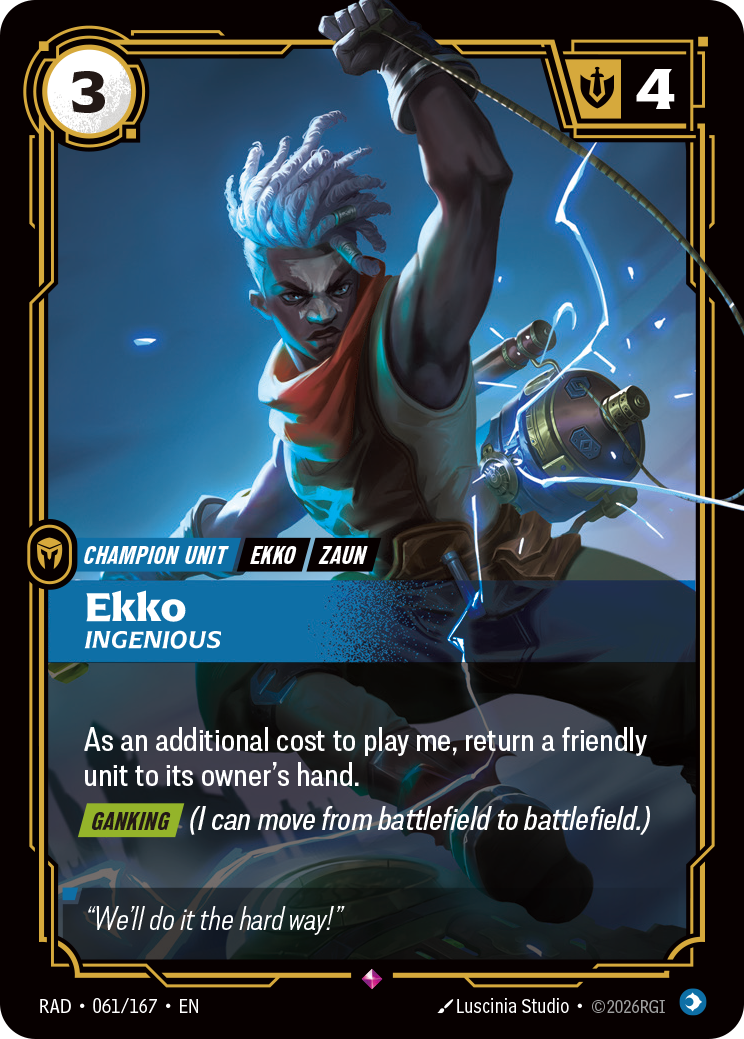 front of card Ekko, Ingenious [Radiance] 061/167