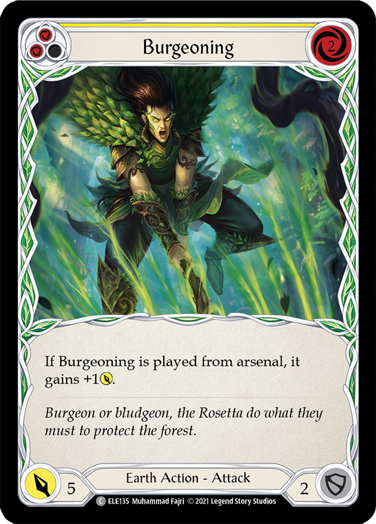 Burgeoning (Yellow) [ELE135] (Tales of Aria) 1st Edition Rainbow Foil