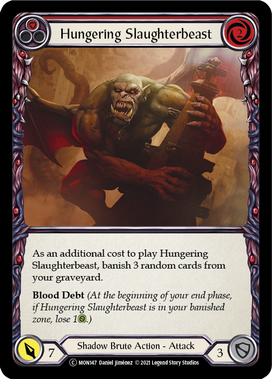 Hungering Slaughterbeast (Red) [U-MON147-RF] (Monarch Unlimited) Unlimited Rainbow Foil