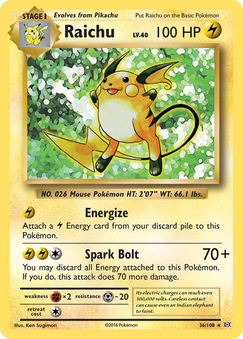 Raichu (36/108) (XY: Evolutions) [Theme Deck Exclusive]
