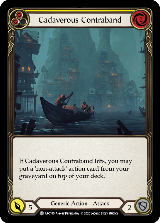 Cadaverous Contraband (Yellow) [U-ARC180] (Arcane Rising Unlimited) Unlimited Rainbow Foil