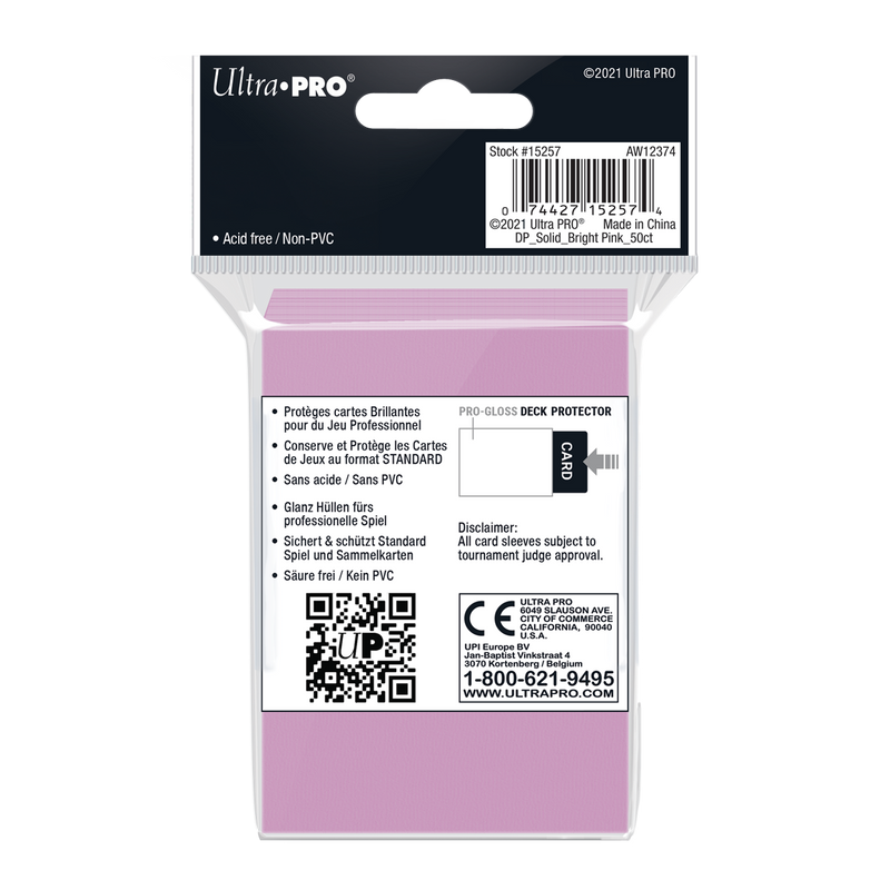 Ultra PRO: Standard 50ct Sleeves - PRO-Gloss (Bright Pink)