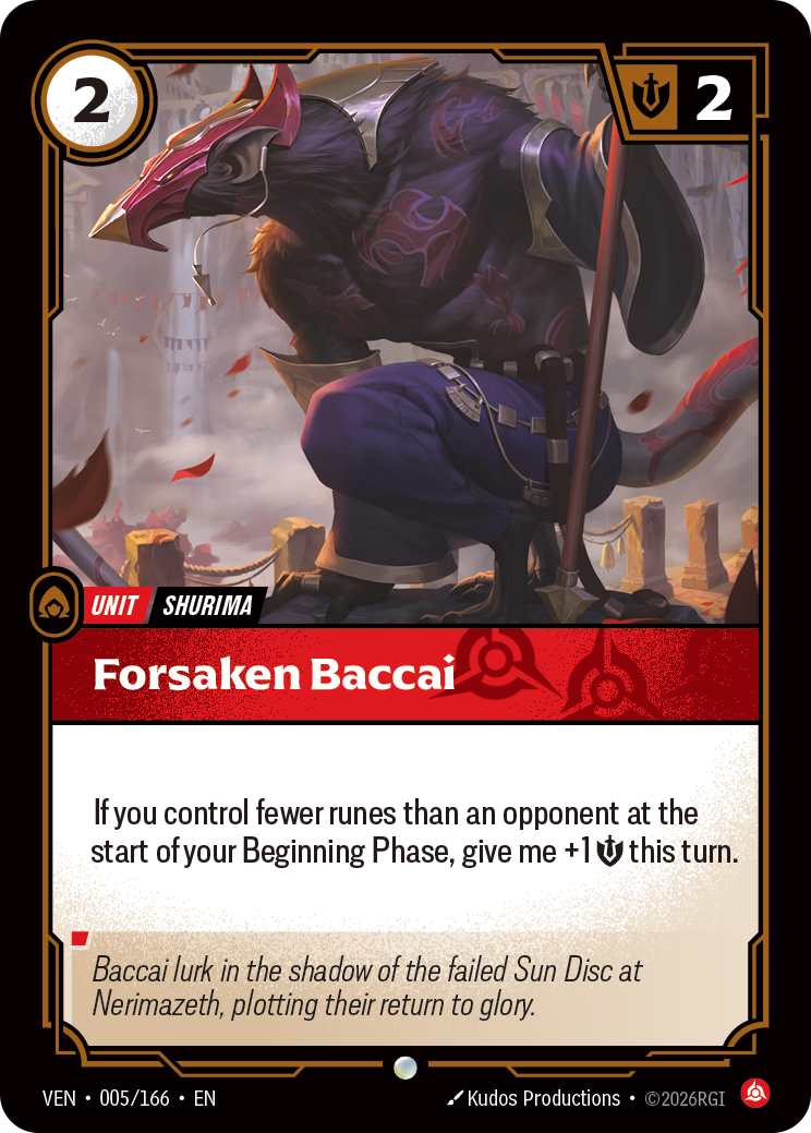 front of card Forsaken Baccai [Vendetta] 005/166