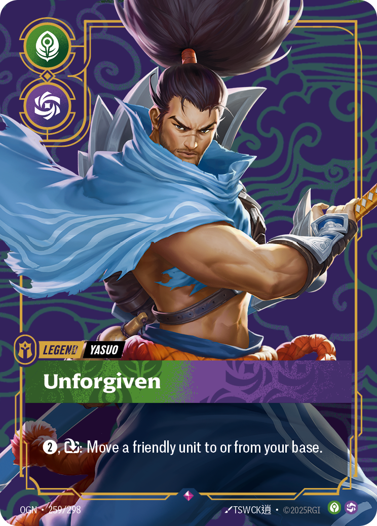 front of card Yasuo, Unforgiven [Origins]