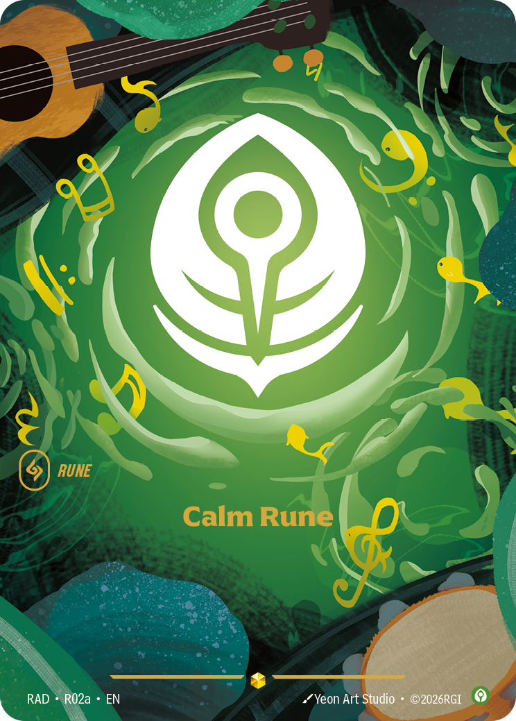 front of card Calm Rune (R02a) [Radiance] R02a