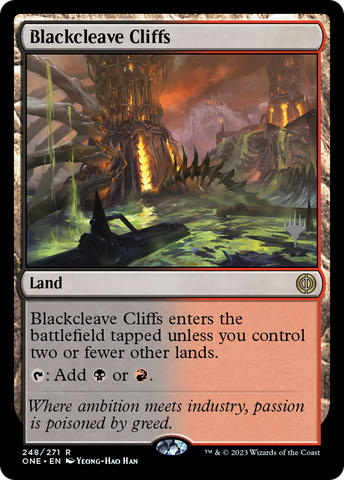 Blackcleave Cliffs (Promo Pack) [Phyrexia: All Will Be One Promo Pack]