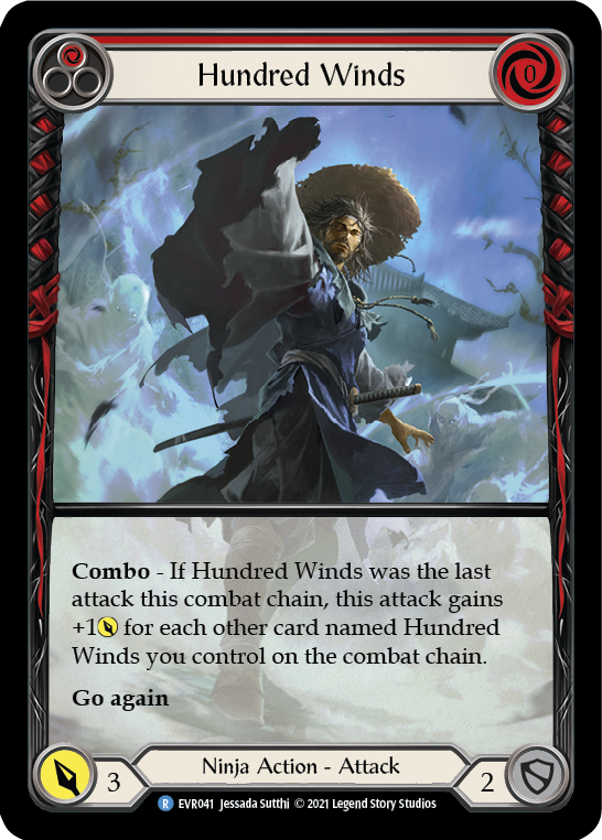 Hundred Winds (Red) [EVR041] (Everfest) 1st Edition Extended Art Rainbow Foil