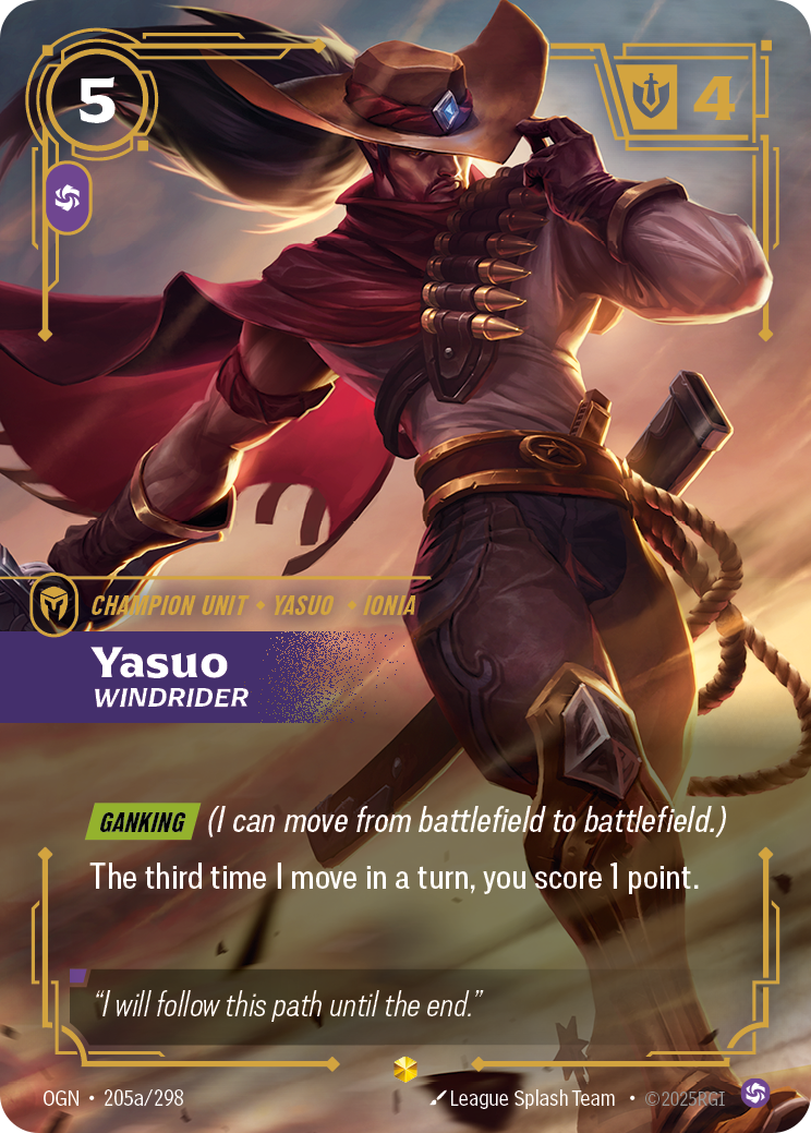 front of card Yasuo, Windrider (Showcase) [Origins]
